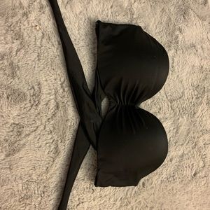 Black strapless bathing suit top